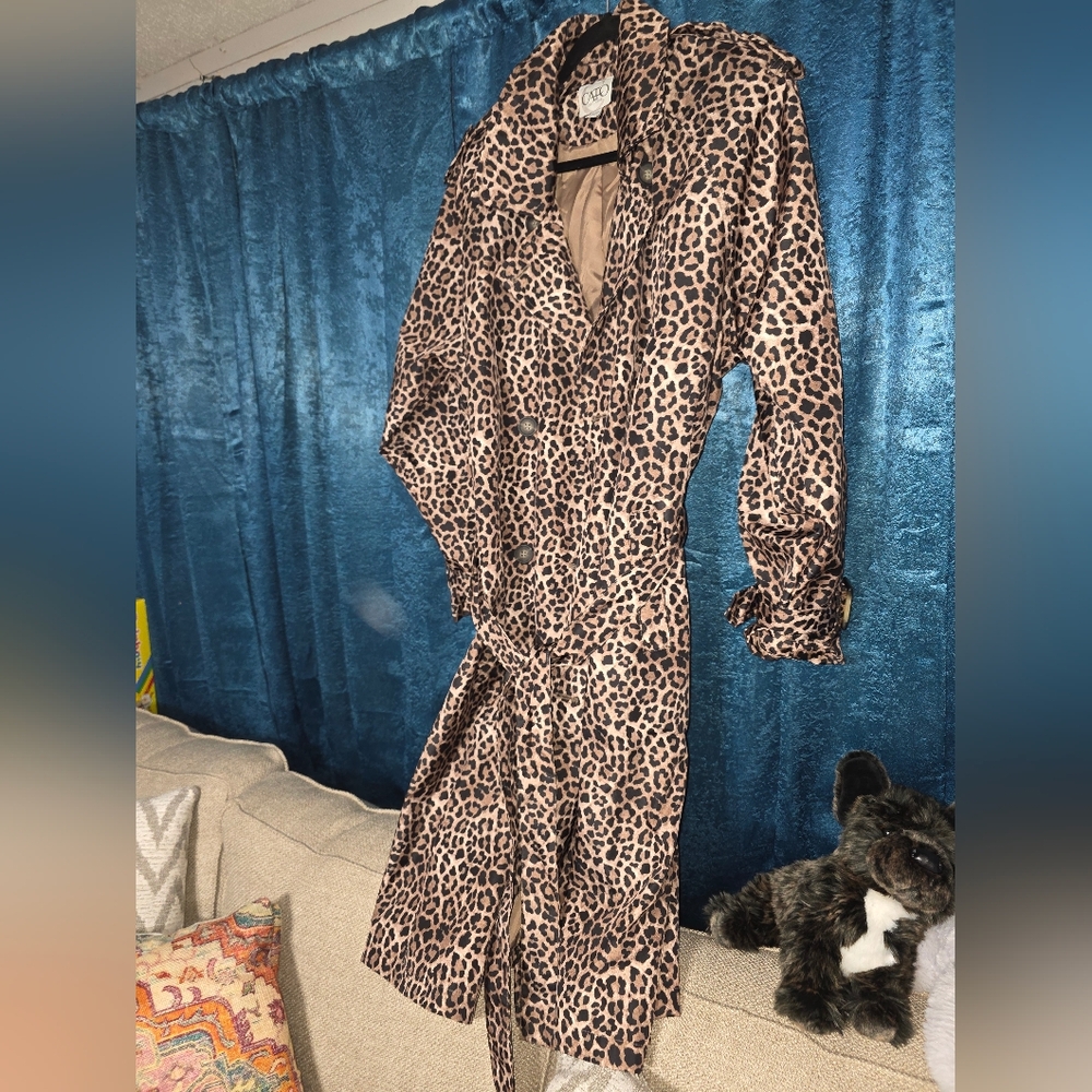 Cato Leopard Print Trench Coat